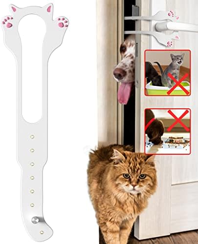 Elilier Cat Door Latch Holder, 8 Adjustable Sizes Flexible Cat Door Stopper | Keep Door Open 1.5" to 8", Let's Cats in and Keeps Dogs Out of Litter & Food, No Tool Required & No Wall Damage