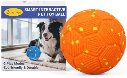 Interactive Dog Toy, Smart Automatic Dog Ball with 3 Interactive Modes, Durable E-TPU, Active Moving Ball Keep Them Busy, Moving Dog Toy for Medium and Large Dogs, Orange