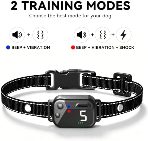 Bark Collar 2 Pack for Large Medium Small Dogs (8-120lbs), Black