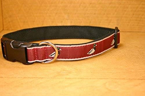 The Good Dog Company- Hemp Dog Collar Hunting and Fishing - Mallard and Fly … (X-Large (Fits 25"-30" Neck), Crimson Mallard)