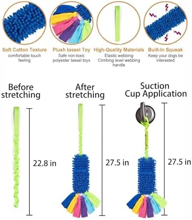 Dog Tug Toy, Self-Play Interactive Teeth Cleaning Toy for Boredom Relief, Chew Toy for Small Medium Dogs, 23.6" Rope for Aggressive Chewers (Blue)