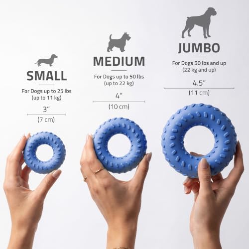 Playology Dual Layer Ring Dog Toy for Aggressive Chewers, Blueberry Scent