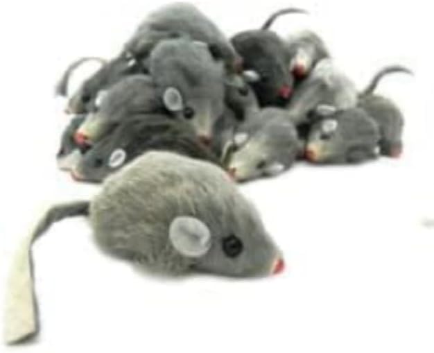 5 Pcs Gray Fur Rattle Mouse Cat Toy Mice Animal Toy Pet Supplies Furry Play Combo - Cat Toy Mix