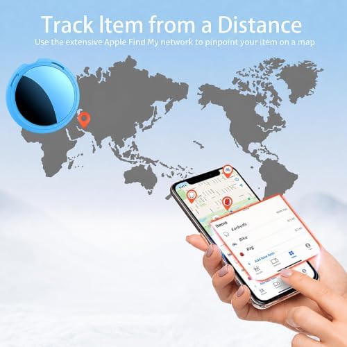 2 Pack Tracker Tags Finder Apple Find My MFi Certified Waterproof iOS Only | Bluetooth Air Smart Tags Item Finder Locator Worldwide Tracking for Key Pets Wallet Backpack Dogs Luggage Replaceable Battery