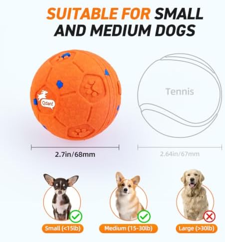 QDAN Interactive Dog Toys, Automatic Moving Dog Balls with 3 Modes, 2.7Inch