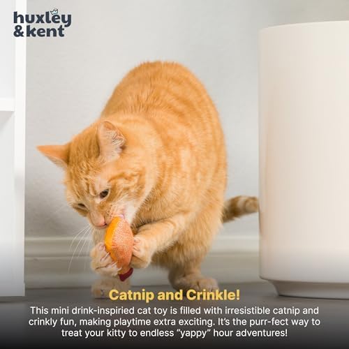 Huxley & Kent Plush Crinkle Catnip Cat Toy, Hairball Cinnamon Whisky