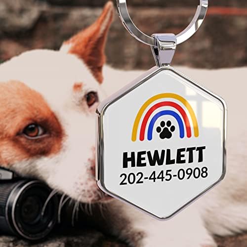 Dog Tags Personalized Pet ID Tags - QR Code Customize Dog Cat Tag - Pet Online Profile Display Pet Information