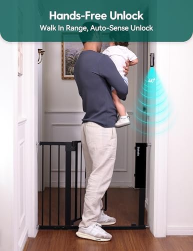 Babelio Smart Baby/Pet Gate, New Generation of Safety Gate with Infrared Auto-Unlock & Removable Baby Gate