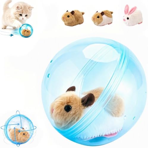 2026 New Self-Rolling Interactive Cat Ball, Automatic 360° Moving Rolling Toy with Realistic Animal Design, Electric Interactive Pet Ball for Indoor Cats & Dogs Chasing (Mouse-B)