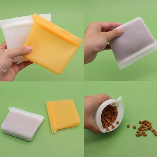 2 Pack Dog Treat Pouch Mini Training Bag with Closure Seal Clip 4oz Silicone Waterproof Pouches Carrier Dispenser for Puppy Small Dogs Pet Snack Leash Attachement