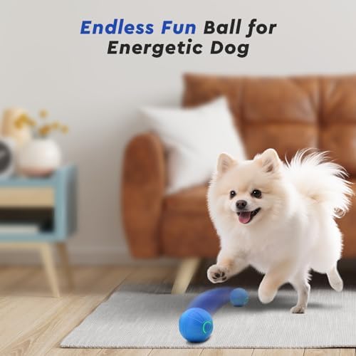 Interactive Small Dog Toy Ball, 2 Inch Smart Jumping Ball for Puppy/Small Dogs, Activated Automatic Bouncing Moving Vibrating, Dog Toy for Small Dogs to Keep Them Busy（Sky Blue）