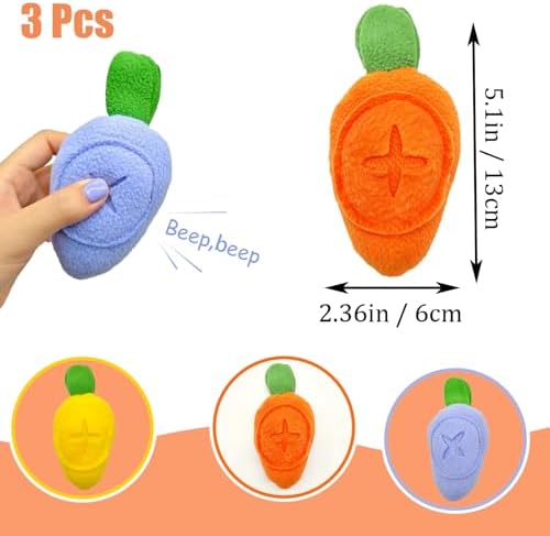 Hamiledyi Guinea Pig Toys Rabbit Foraging Enrichment Toy Slow Feeder Food Hide Puzzle Toys Boredom Relief and Foraging Fun (3 Pieces)