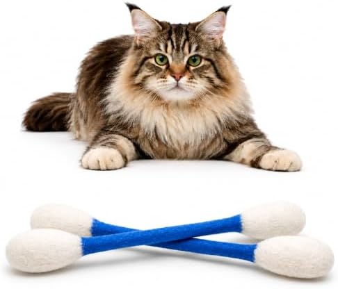 Glaciart One XXL Swabs Cat Toys with Catnip - 2 Pk | Durable for Chew, Cute Cat Toys Interactive Kitty for Boredom, Exercise, & Play | Filled w/Organic Catnip for Anxiety & as Digestive Aid