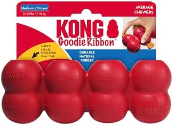 KONG Goodie Ribbon, Stuffable Natural Rubber Dog Toy, for Medium Dogs