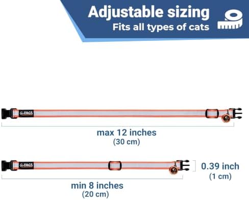 GoTags Personalized AirTag Cat Collar, Adjustable Breakaway Safety Buckle