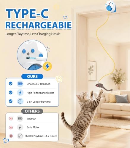 Interactive Cat Toys for Indoor Cats, Remote & 4Modes Automatic Flying Bird