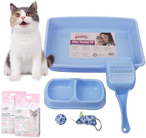PAWISE Tofu Cat Litter 2 Pack and PAWISE Small Cat Litter Box