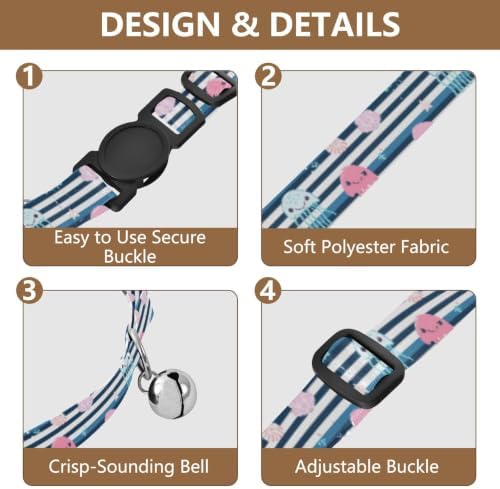 Cute Cartoon Sea Animals Octopus Easy to Clean Cat Collar 2 Pack Collar for Puppy