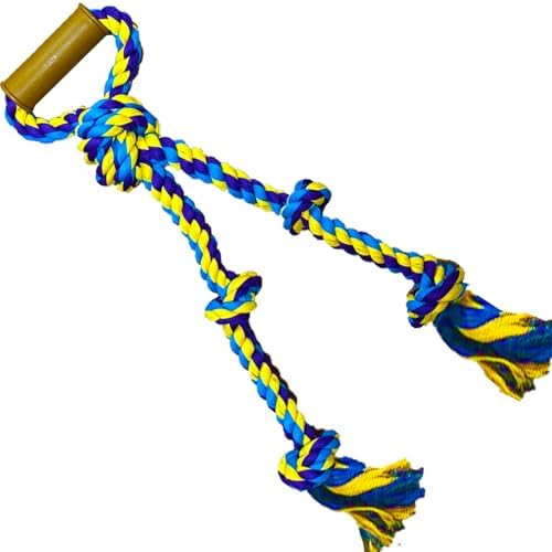 Large Dog Rope Toys for Aggressive Chewers - Pitbull Tug of War, Heavy Duty, Outdoor, Medium to Large Breed Dog Chew Rope with Handle