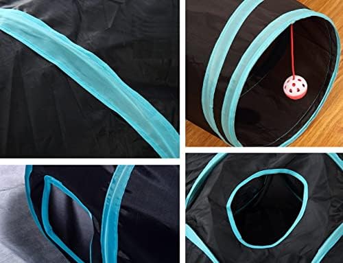 Cat Tunnels, Pet Ferret Rabbit Bunny Tunnels Tubes Subway Habitats, S-Style, DIY Cat Peekaboo Maze House Tent Bed, Kitten Interactive Toy (H Type Tubes)