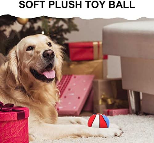 Interactive Dog Balls, 2 Pack Plush Squeaky Dog Toys Balls for Dogs, Football Basketball Dog Toy Ball Indoor Outdoor Sports Stuffed Puppy Toy for Small Medium Dog(Football+Basketball)