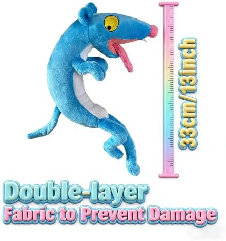 EMMA COLE Plush Squeaky Pet Toy for All Dogs Stuffed Animal Interactive for Cuddling Playing Puppy Teething Chewing(Blue Rat)