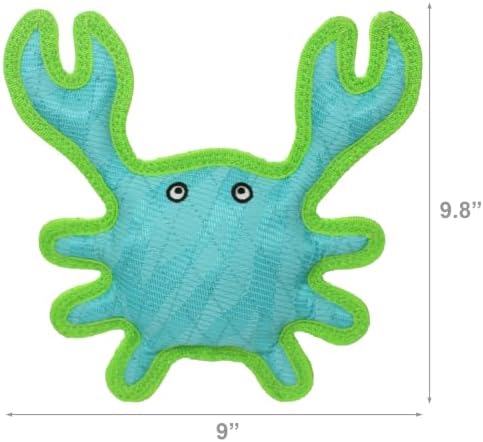 Tuffy® - DuraForce® : 2 Pack Crab Dog Toy: Ultra Durable Plush Toy with Multiple Layers & Reinforced Seams, Washable and Floats, DuraForce® Construction
