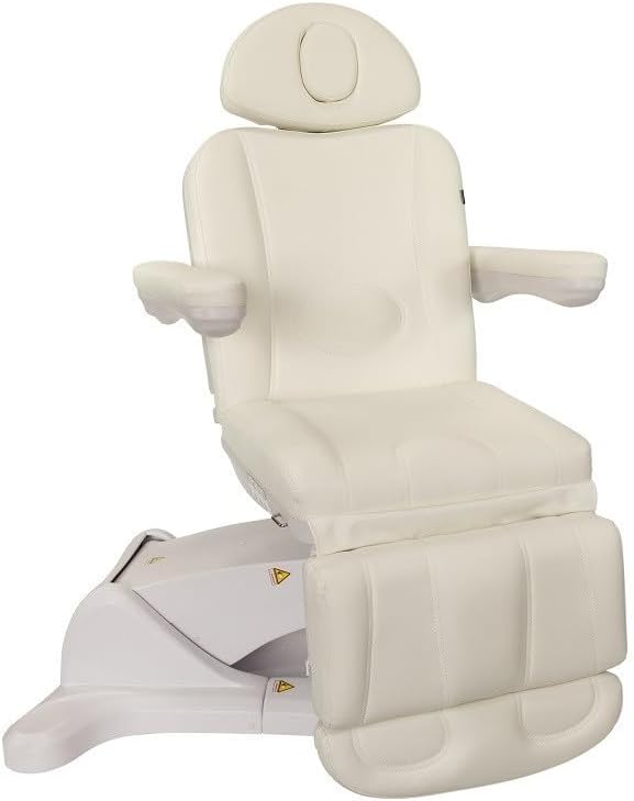 Silver Fox - Spa Chair for Esthetician, Electric Facial Bed with 240° Rotation, 4 Motors, and Adjustable Headrest, Professional Medical Spa Exam Chair - 2246B, (White)
