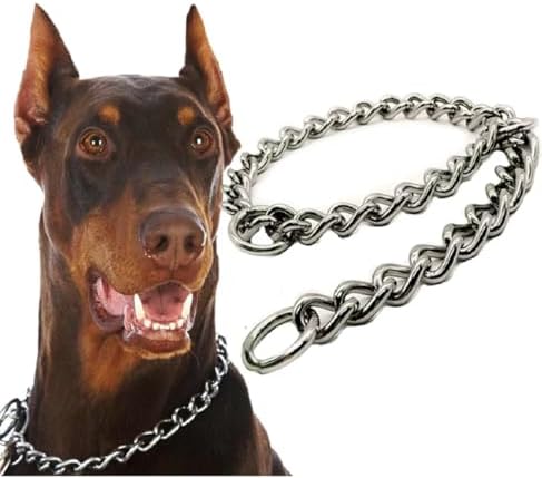 Choke Chain Collars for Dog Training and Walking Welded Steel Choose Thickness and Length (Heavy - 3.5mm, 20")