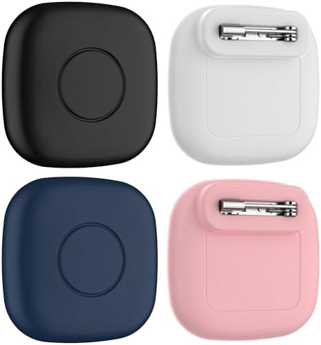 4-Pack Waterproof Silicone Case with Pin for Tile Mate 2024/2022 – Hidden GPS Tracker Holder for Kids, Teens, Elderly, Pets, Bags, Luggage – Anti-Lost & Anti-Scratch Cover – Black/Blue/White/Pink