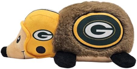 NFL Green Bay Packers Plush Hedgehog Toy for Dogs & Cats, Cool Soft Pet Toy for Fun and Interactive Play, Dog Chew Toy with Squeaker, Licensed Hot Pet Toy