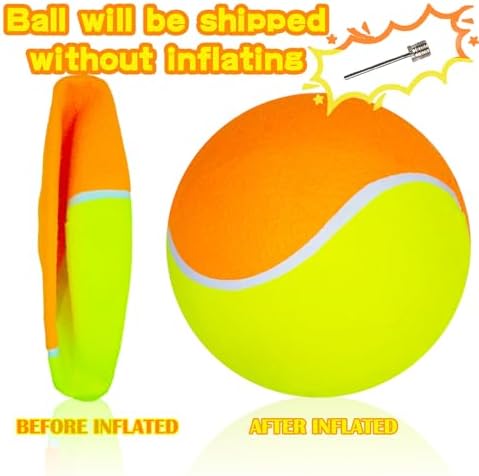 Banfeng Big Tennis Ball for Dogs, Giant Dog Tennis Ball Toy Large Outdoor Sports Gift for Small Medium Large Dog (Yellow Orange, 9.5 inch)
