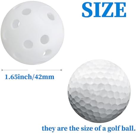 Low Noise No Bells Cat Ball Toy, 12Pcs White Plastic Golf Balls with Holes, Funny Interactive Cat Toys for Bored Indoor Cats,Cute Kitten Kitty Toys(1.65")