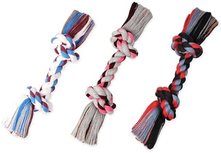 Mammoth Pet Products Flossy Chews Color Rope Bone-Premium Cotton-poly Rope Toy for Dogs-Bone Dog Rope Toy-Interactive Dog Tug Toy-Tug Dog Chew Toy for Large-X-Large Dogs-Colossal 19”,beige(20066F)