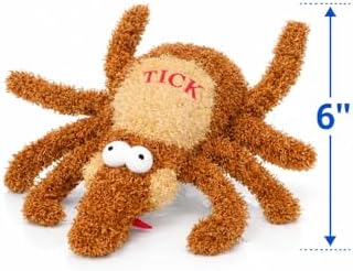 Tick Dog Toy Small - Soft Plush - Squeaky Dog Toy Plush - Brown - 6" - Officially Licensed