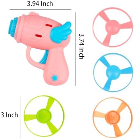 17 Pcs Cat Fetch Toy with Colorful Flying Propellers Set, Additional Flying Discs for Outdoor & Indoor Pet Chasing Training Hunting, Interactive Cat Propeller Toy(Wing Pink + Blue)