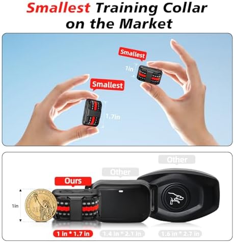 Tiniest Cat Shock Collar, Lightest Cat Training Collar with Remote for Small Cats 5-15lbs & Medium Large Cats/Puppies, Waterproof, Rechargeable, 1300ft Range(Red)