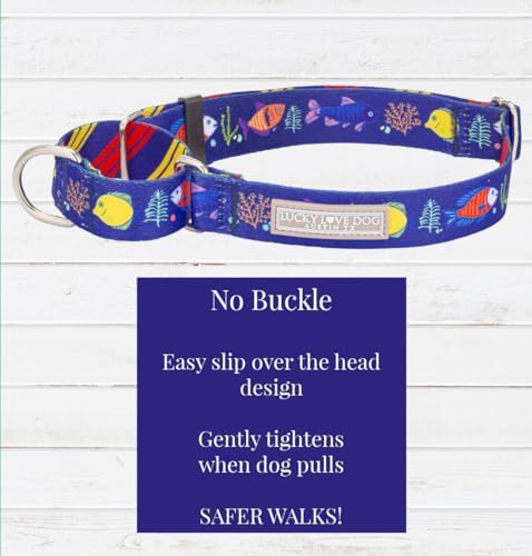 Lucky Love Dog Martingale Collar & Leash Set No Slip Cute – Mackey, Small