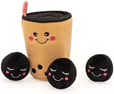 ZippyPaws Burrow Interactive Dog & Puppy Toys for Boredom - Boba Milk Tea