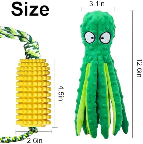 Interactive Dog Chew Toys for Aggressive Chewers - Durable Corn Rubber Toy for Medium & Large Breeds, Relieves Boredom and Anxiety(1 Pack Corn chew)