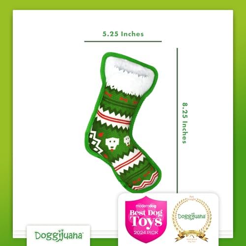 Doggijuana Stocking Stuffer, Candy Cane Dog Toy Bundle | Holiday 2 Pack