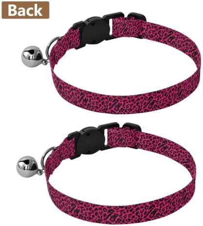 Leopard Spots Collar for Kitten, 2 Pack Cat Collars with Bell