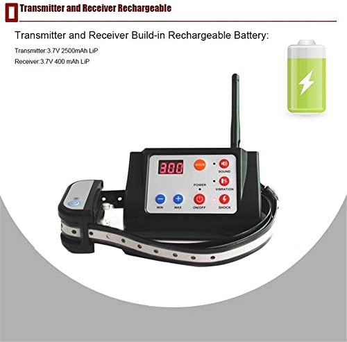 Dog Fence Wireless & Training Collar 2 in 1 System,Safe Outdoor Electric Pet Containment System,Beep/Vibration/Shock Collars with Remote, Waterproof and Rechargeable Transmitter and Collar,for2dogs