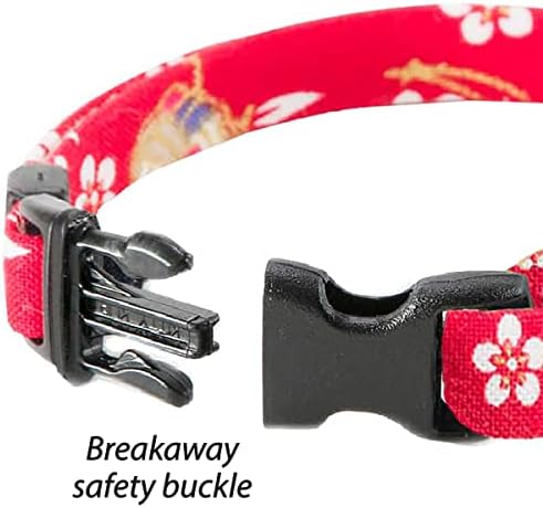 Necoichi Kimono Ribbon Cat Collar (Red)