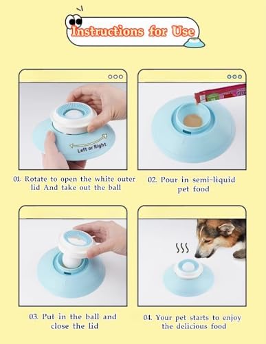 Dog Cat Licks Toys for Liquid Food, 2026 New Non-Slip Dog Lick Bowl Toys, Anxieties Relief Slow Feeder Dog Lick Ball Treat Dispenser (Orange Ball)