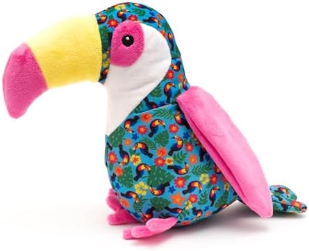 The Worthy Dog Animal Pattern Tough Plush Squeaky Dog Toy, Toucan