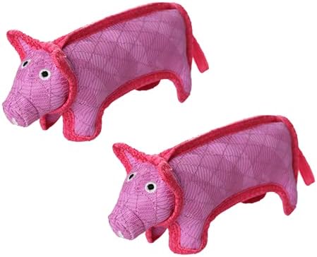 Tuffy® - DuraForce® : 2 Pack Pig Dog Toy: Ultra Durable Plush Toy with Multiple Layers & Reinforced Seams, Washable and Floats, DuraForce® Construction