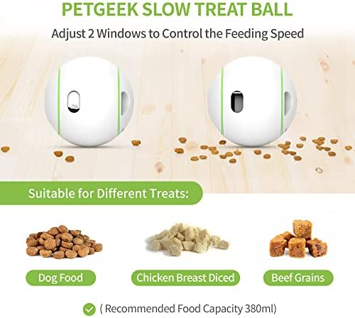 PETGEEK Interactive Dog Treat Ball, Automatic IQ Training Toy for Dogs
