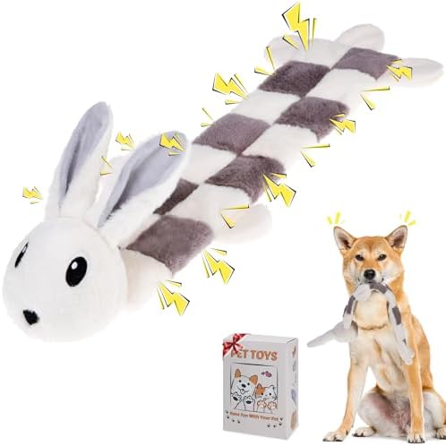 Mihachi Easter Rabbit Dog Squeaky Toys 16 Squeakers for Aggressive Chewers, Tough Interactive Tug of War Dog Toy-Chew Toy for Small,Medium,Large Breed No Stuffing Toy, Fun Long Toys 22.8 Inches