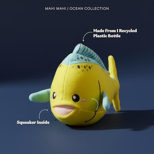 Premium Plush Dog Toy - Mahi Mahi Plush Dog Toy, Small Eco Friendly